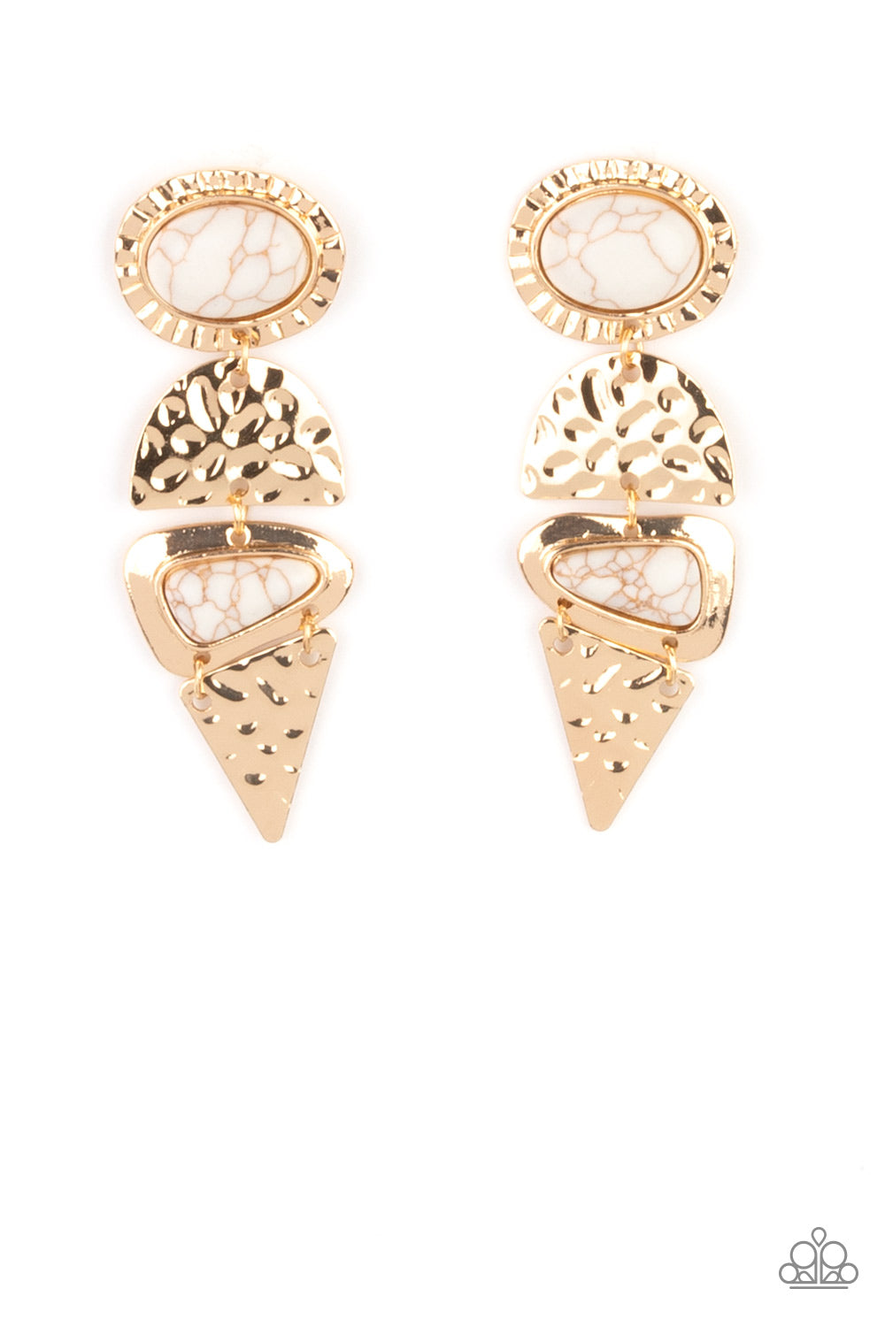 Earthy Extravagance - Gold post earring 563