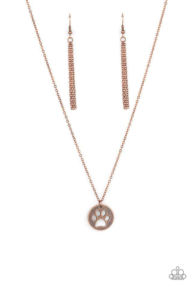 Think PAW-sitive - Copper necklace 2141