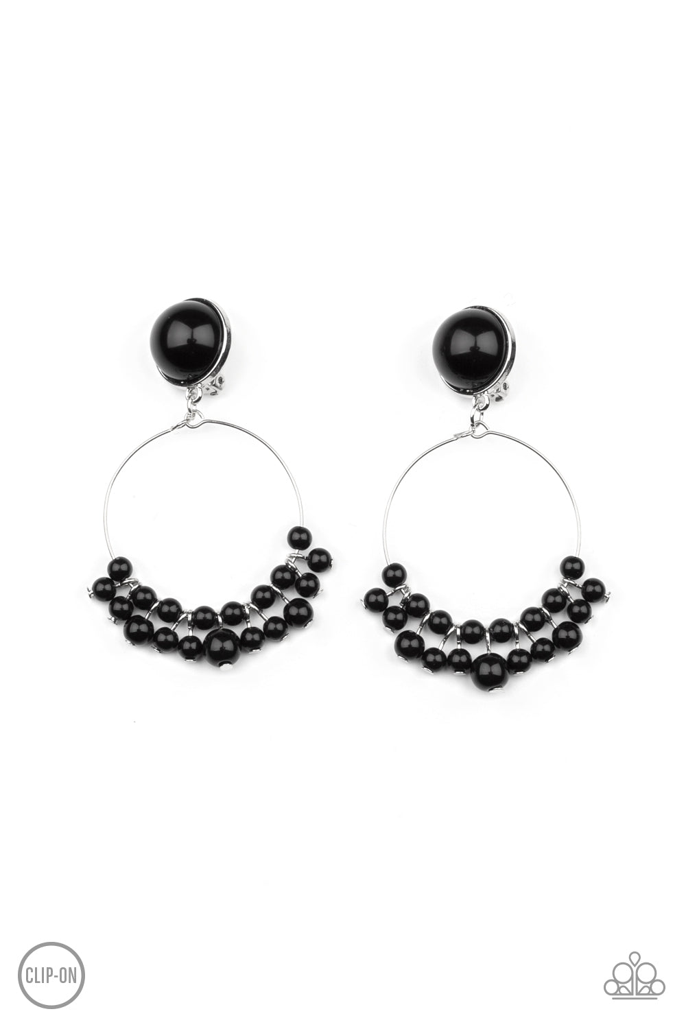 Cabaret Charm - Black clip-on earring A050