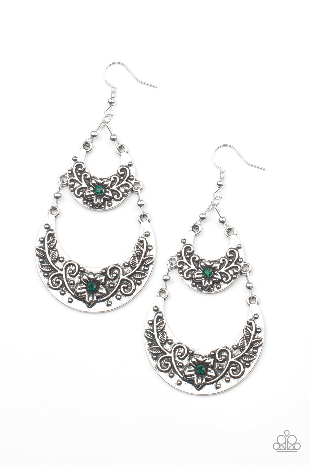 Springtime Gardens - Green earring D064