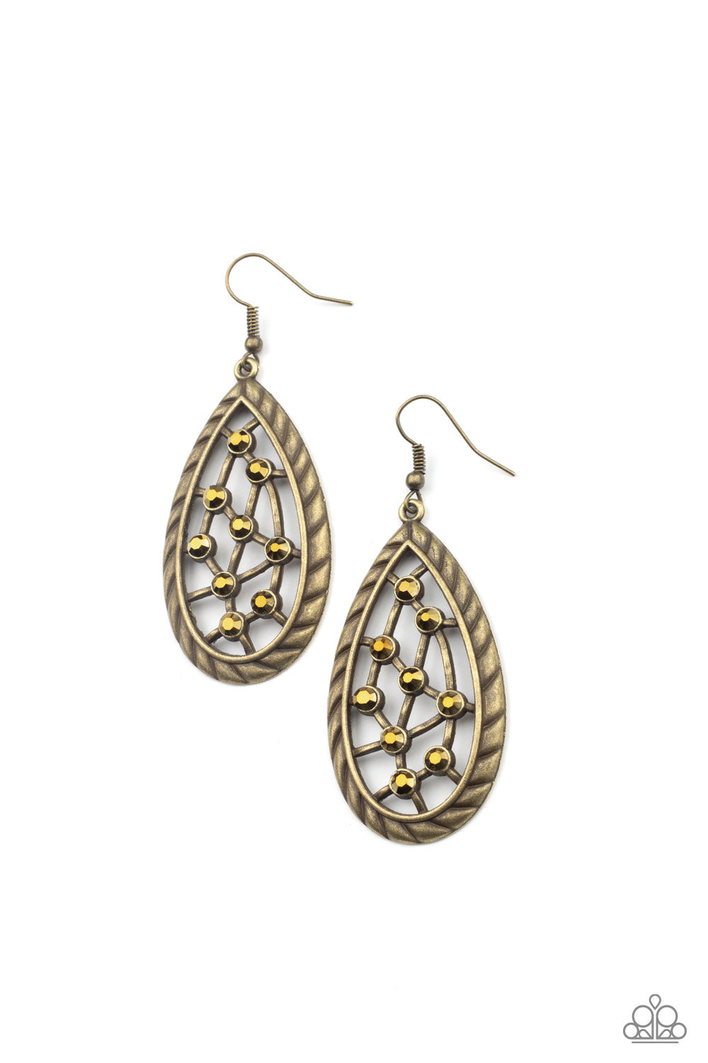Industrial Incandescence - Brass earring 2182