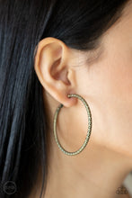 Load image into Gallery viewer, Subtly Sassy - Brass clip-on hoop earring 2106
