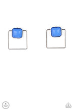 Load image into Gallery viewer, FLAIR and Square - Blue jacket post earring 2195
