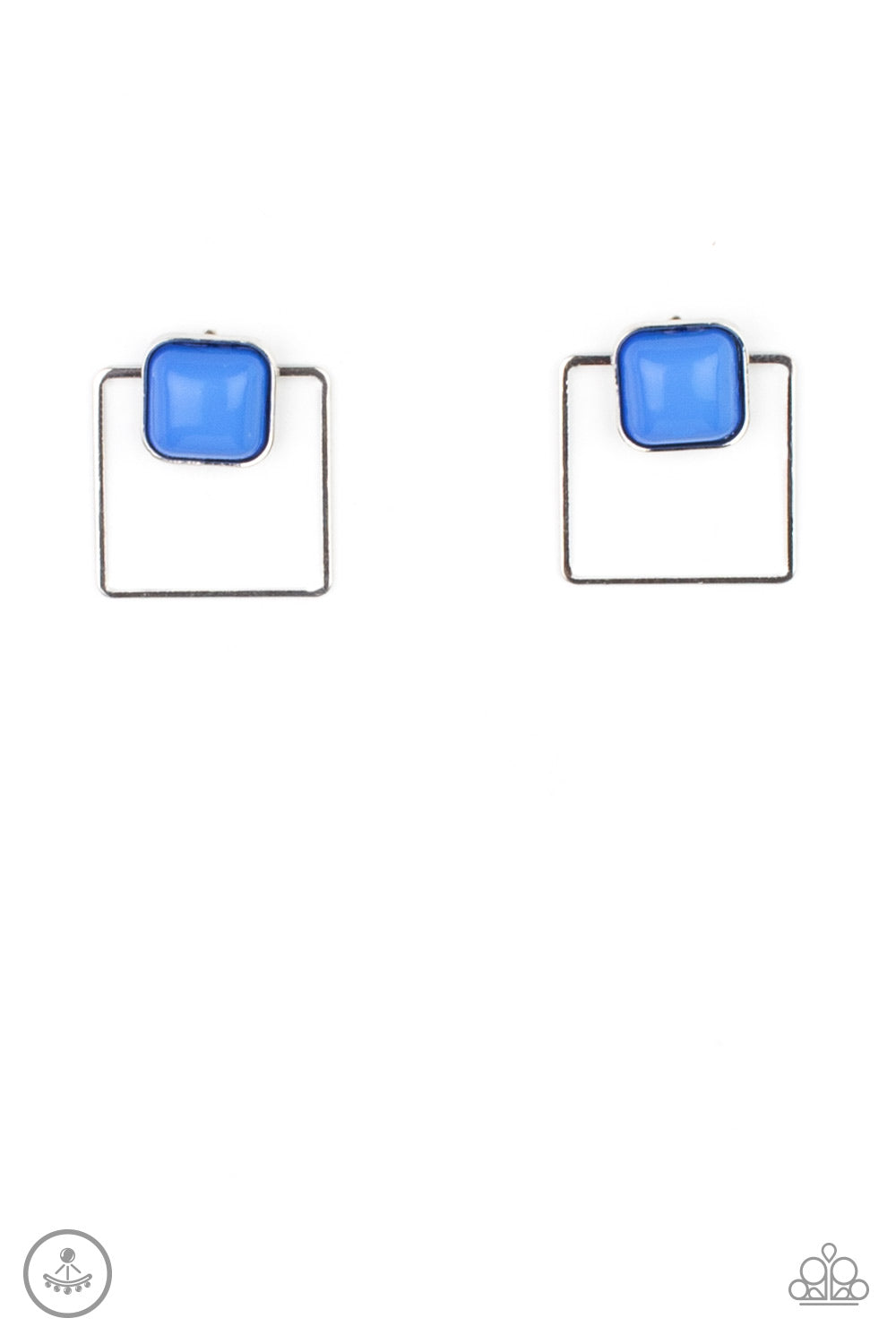 FLAIR and Square - Blue jacket post earring 2195