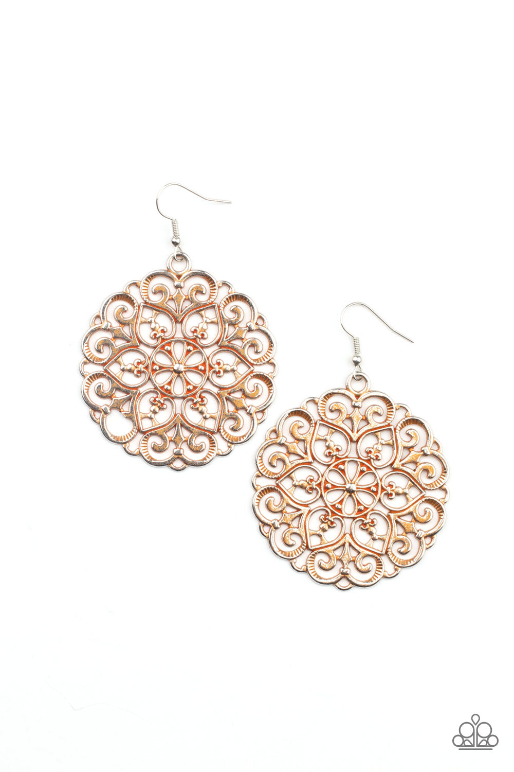 MANDALA Effect - Orange earring B089
