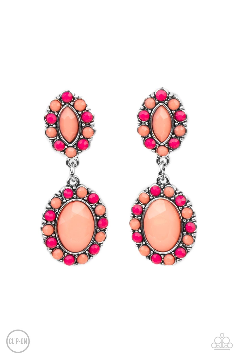 Positively Pampered - Orange clip-on earring 782