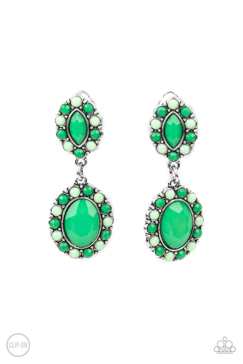 Positively Pampered - Green clip-on earring1792