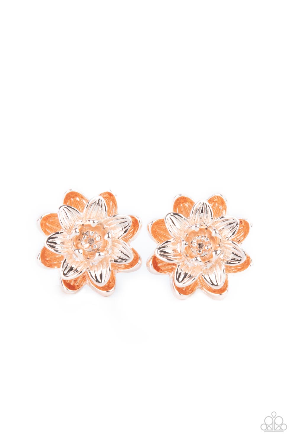 Water Lily Love - Rose Gold post earring 2187