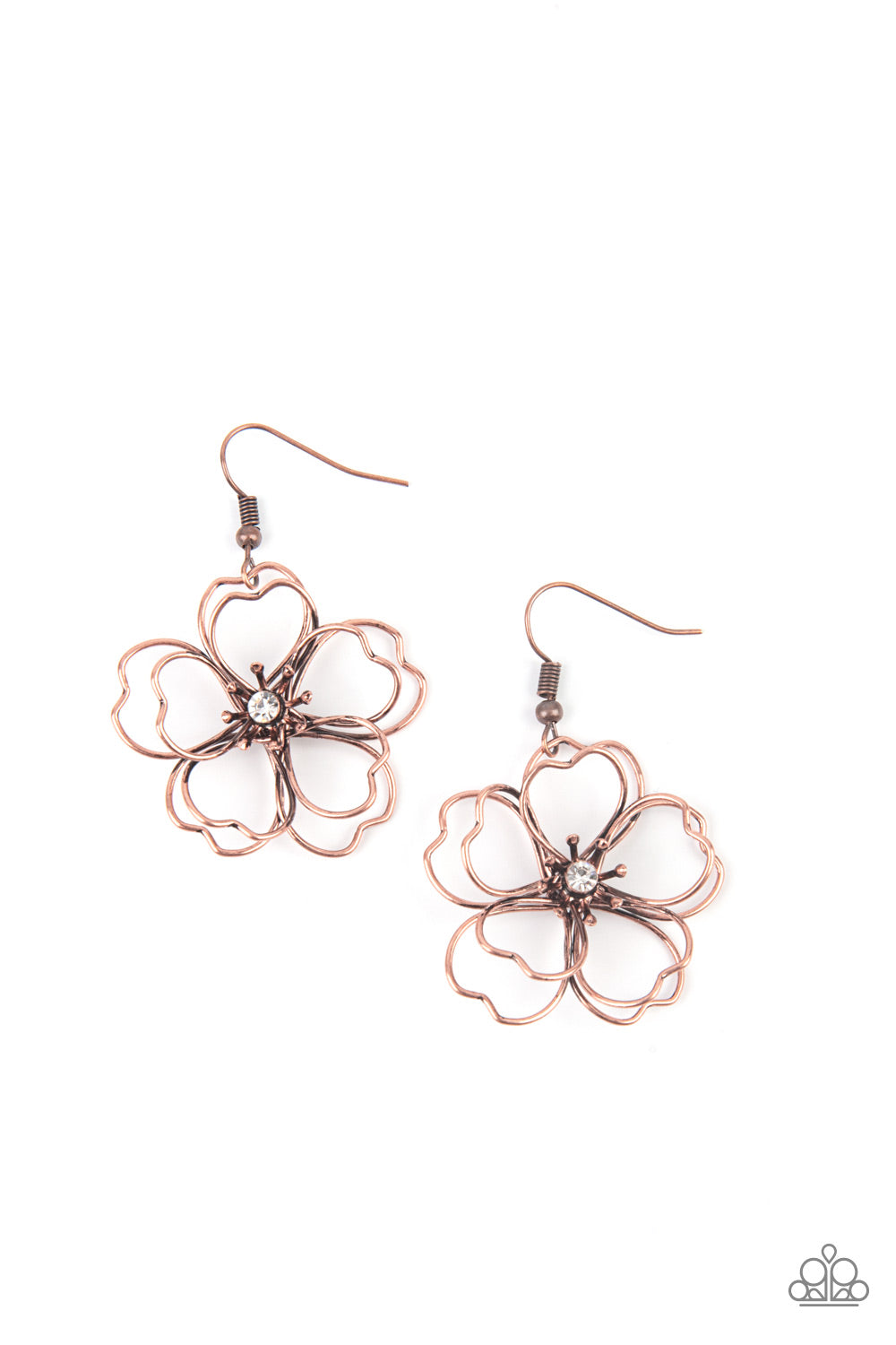 Petal Power - Copper earring 1632