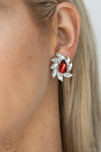 Load image into Gallery viewer, Sophisticated Swirl - Red clip-on earring B095
