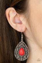 Load image into Gallery viewer, Fanciful Droplets - Red Earrings A068
