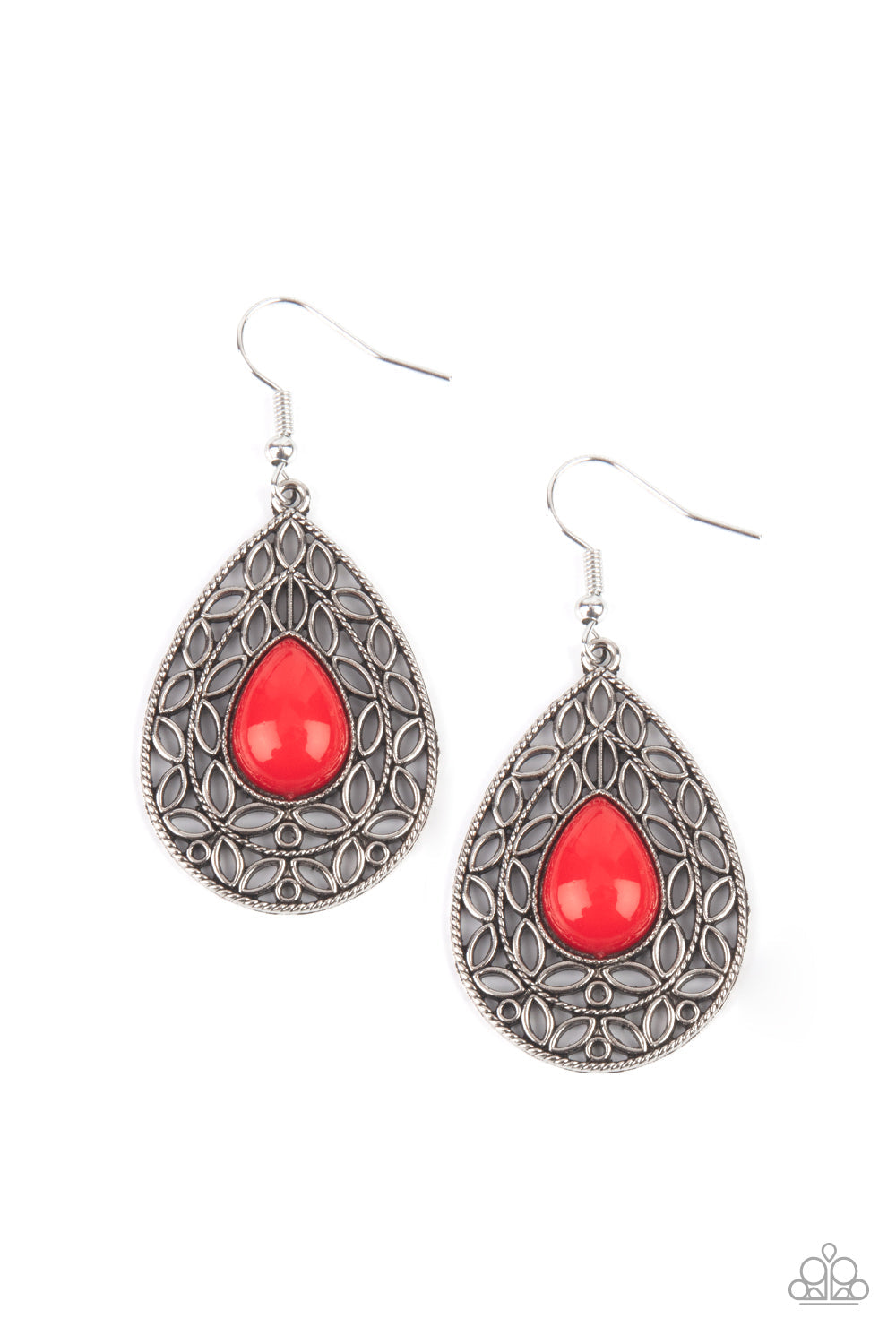 Fanciful Droplets - Red Earrings A064