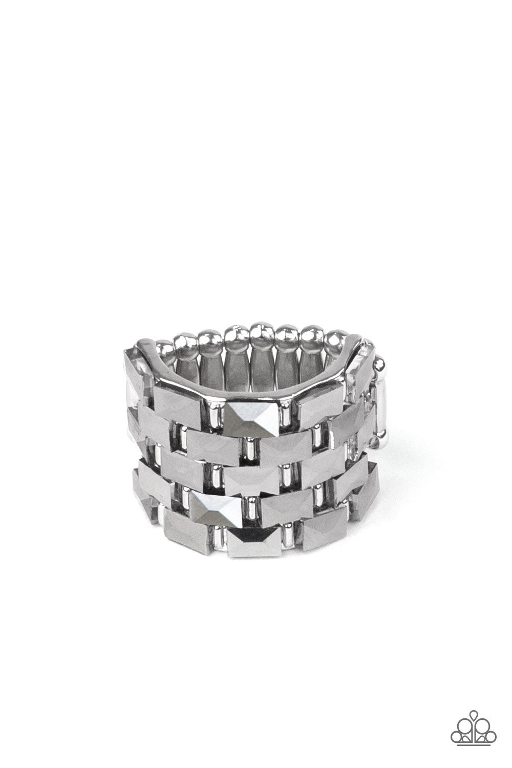 Checkered Couture - Silver ring D071