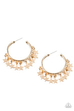 Load image into Gallery viewer, Happy Independence Day - Gold hoop earring D010
