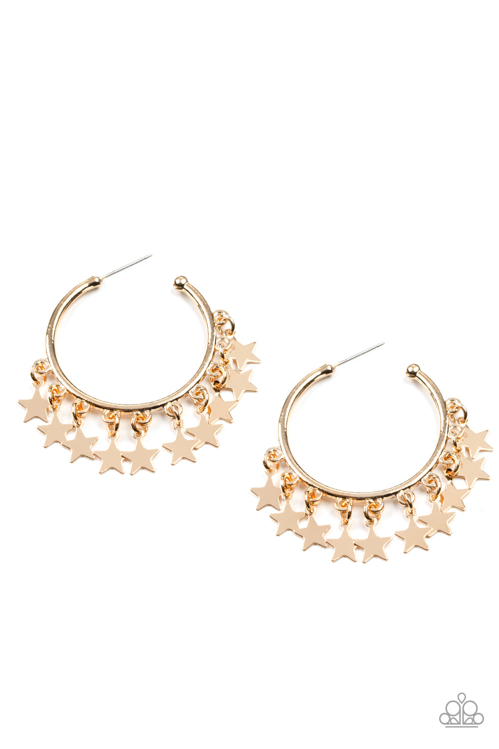 Happy Independence Day - Gold hoop earring D010