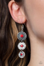 Load image into Gallery viewer, Totem Temptress - Red earring 1988
