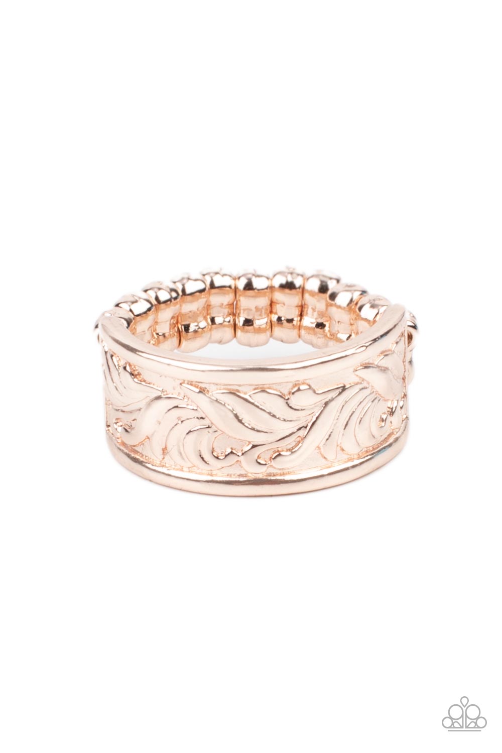 Billowy Bands - paparazzi Rose Gold ring 839