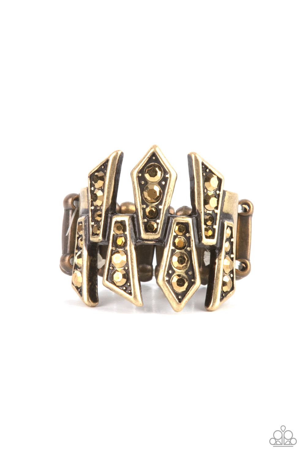 Juxtaposed Jewels - Brass ring C023R