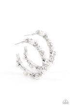 Load image into Gallery viewer, Let There Be SOCIALITE - White hoop earring  (B024)
