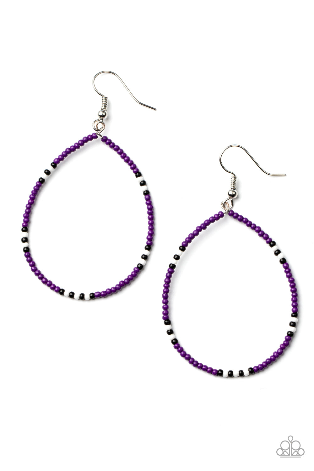Keep Up The Good BEADWORK - Purple earring B043