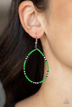 Load image into Gallery viewer, Keep Up The Good BEADWORK - Green earring B095
