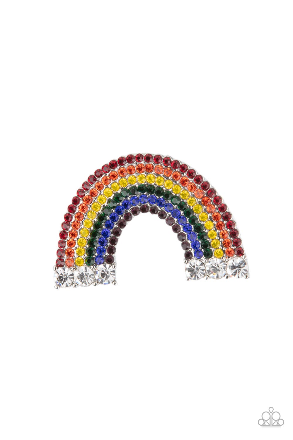 Somewhere Over The RHINESTONE Rainbow - Multi hair clip A043