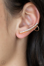 Load image into Gallery viewer, Sleekly Shimmering - Gold ear crawler earring D064
