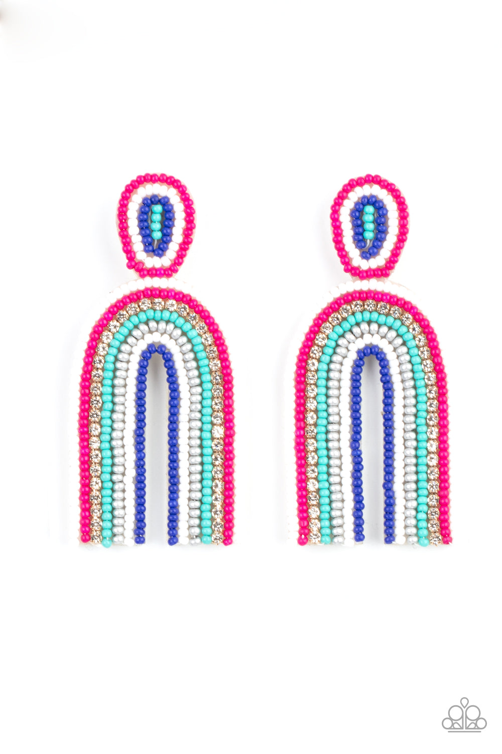 Rainbow Remedy - Multi seed bead earring D064