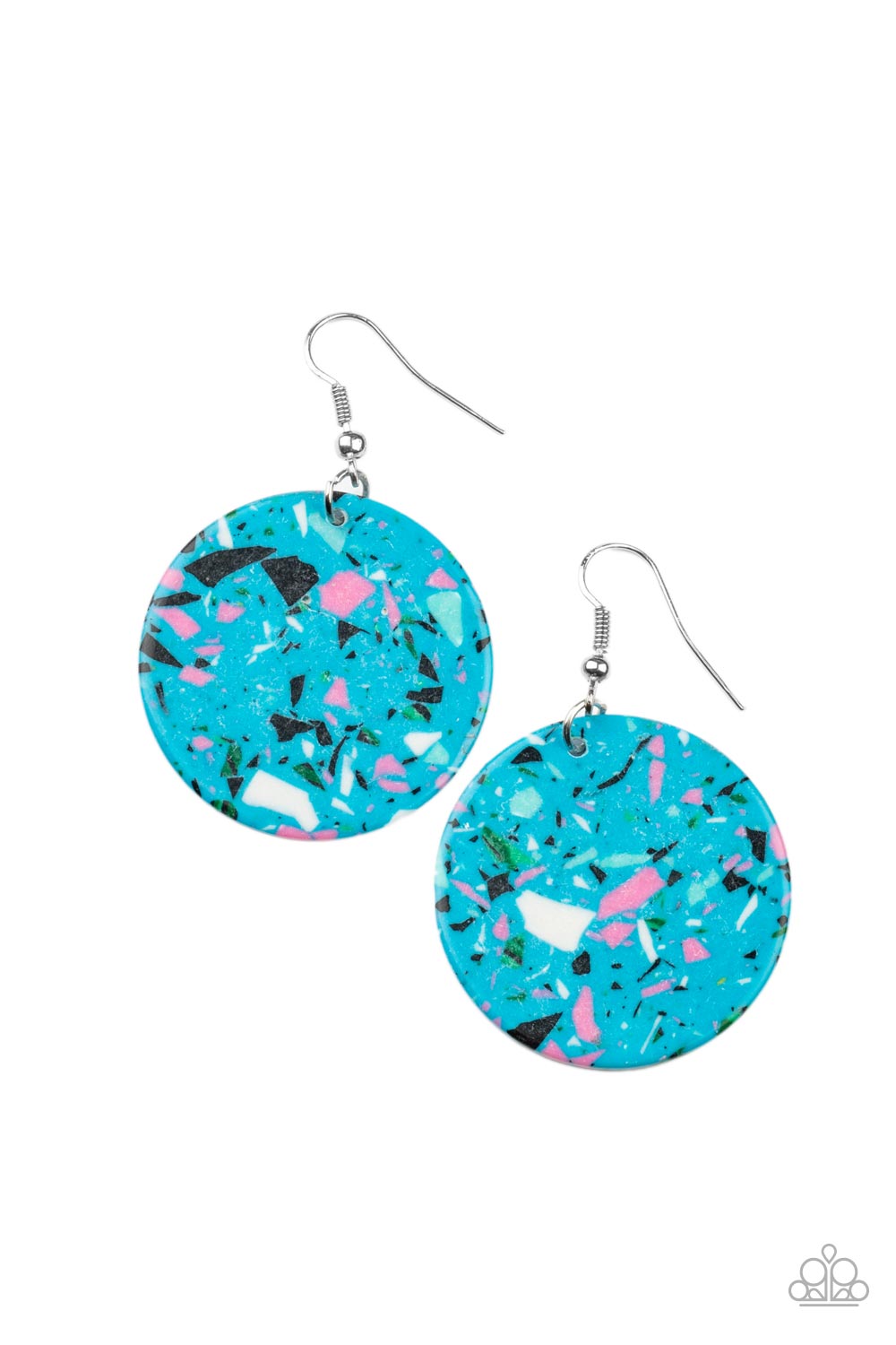 Tenaciously Terrazzo - Blue earring D064