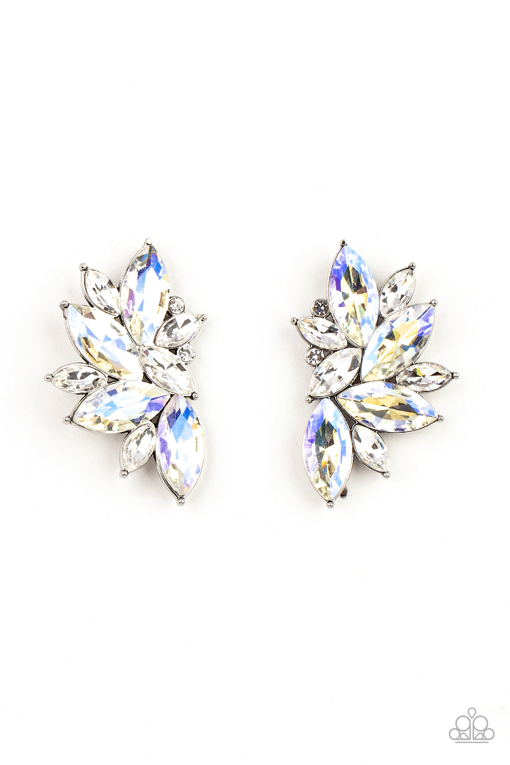 Instant Iridescence - White post earring 1748