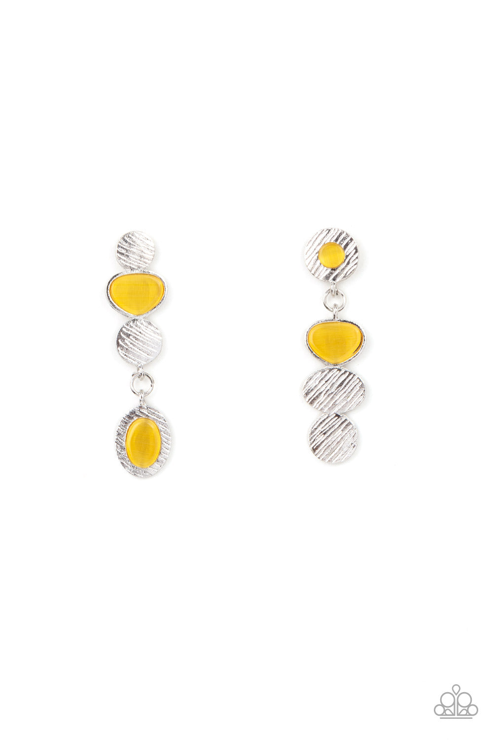 Asymmetrical Appeal - Yellow post earring D002