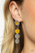 Load image into Gallery viewer, Asymmetrical Appeal - Yellow post earring D002

