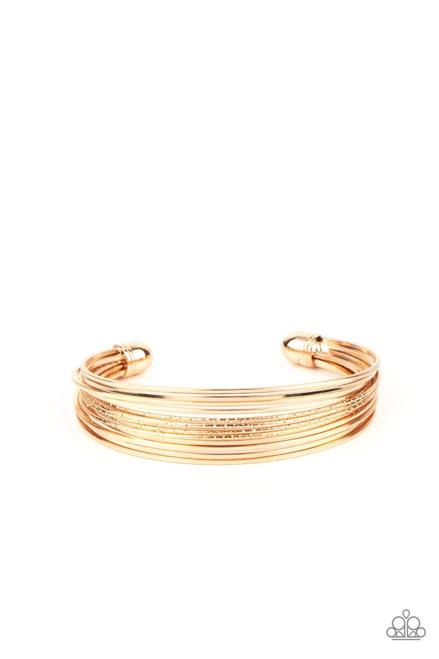 This Girl Is On Wire - Gold cuff bracelet B119
