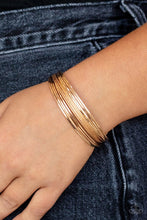 Load image into Gallery viewer, This Girl Is On Wire - Gold cuff bracelet B119
