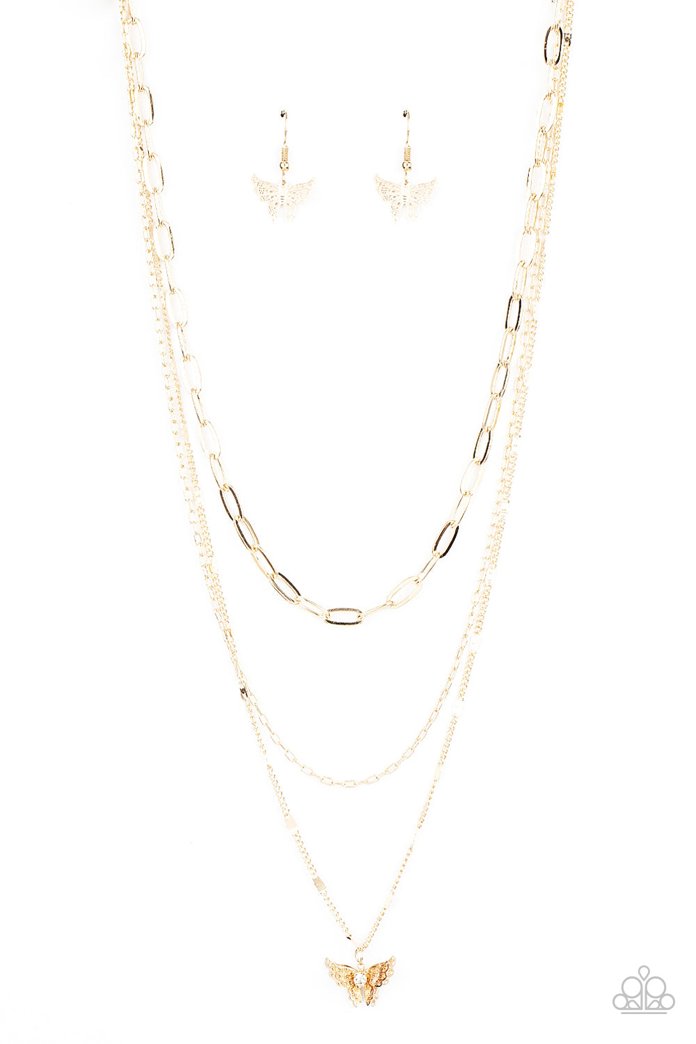 Bountiful Butterflies - Gold necklace A075