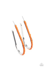 Load image into Gallery viewer, Beaded Bauble - Orange hoop earring D066
