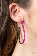 Load image into Gallery viewer, Beaded Bauble - Pink hoop earring 799
