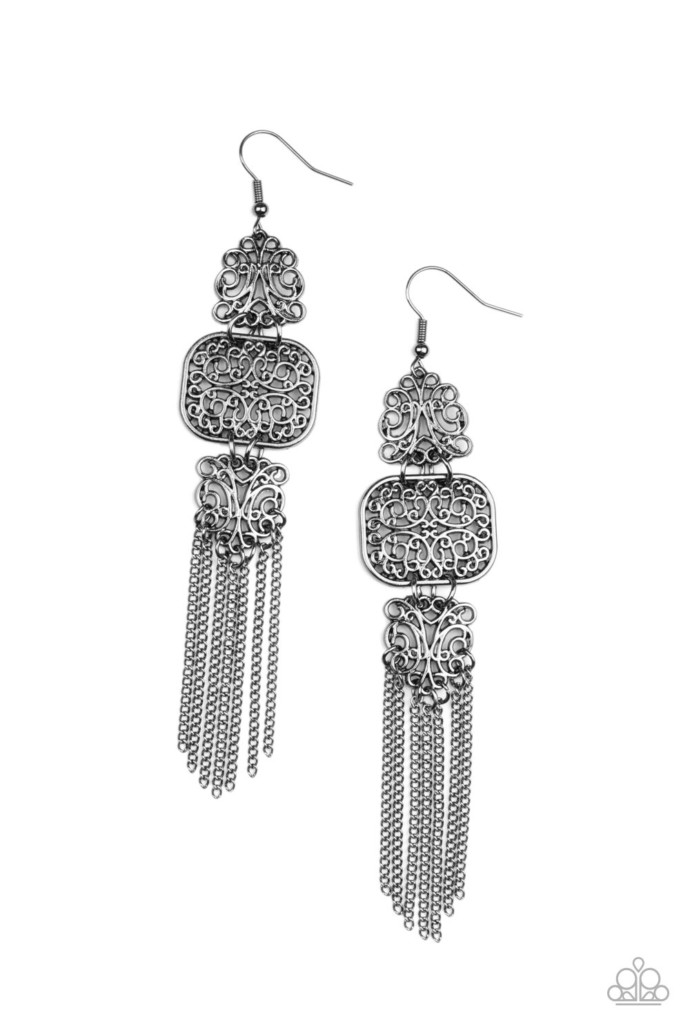 Eastern Elegance - Black earring C023F