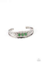 Load image into Gallery viewer, Flower Patch Picnic - Green cuff bracelet C023C
