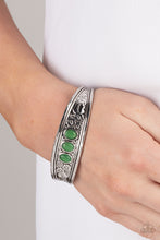 Load image into Gallery viewer, Flower Patch Picnic - Green cuff bracelet C023C
