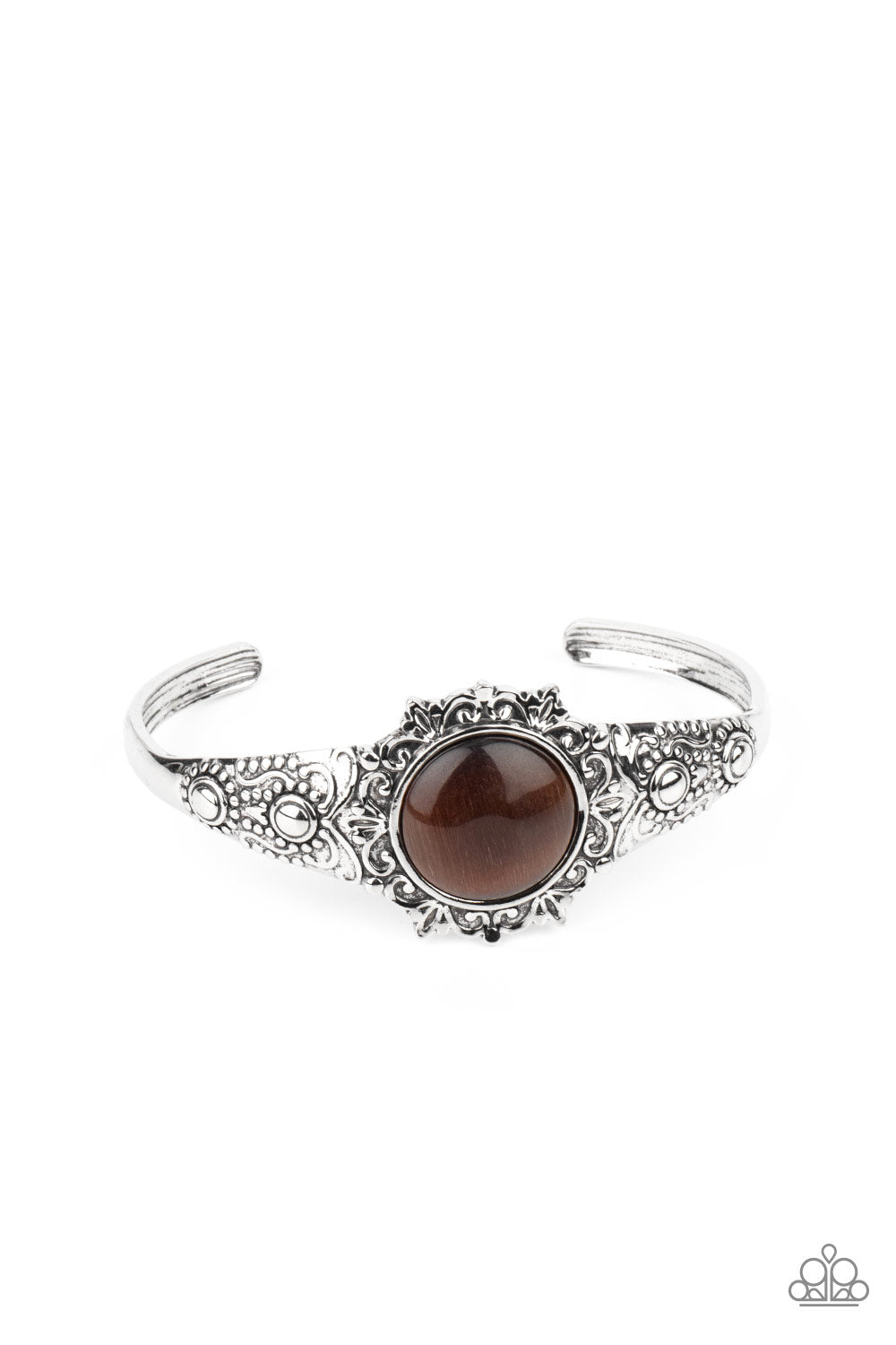 Extravagantly Enchanting - Brown cuff bracelet C005