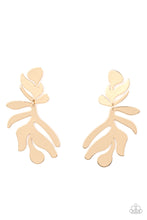 Load image into Gallery viewer, Palm Picnic - Gold post earring C023A
