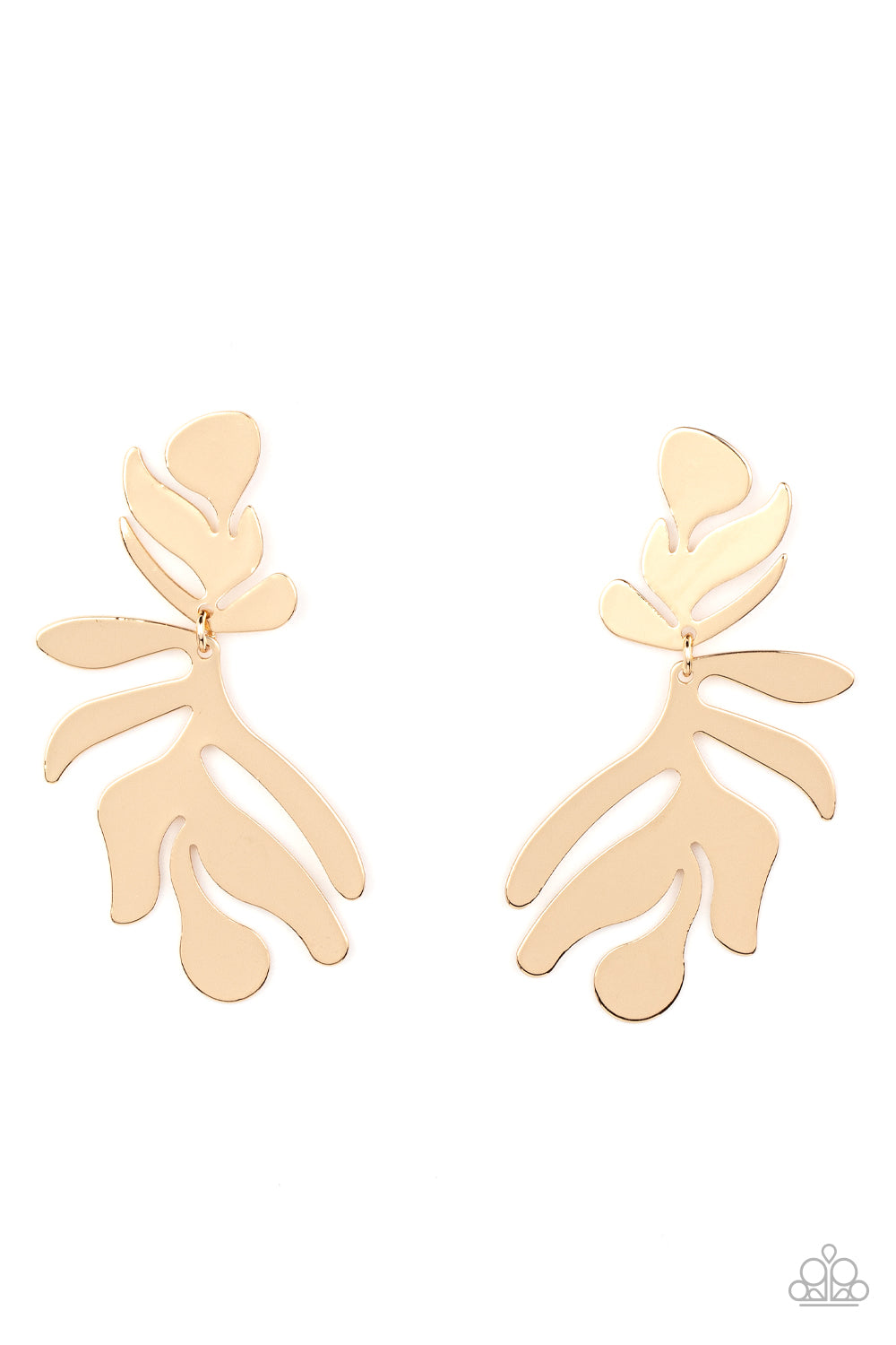 Palm Picnic - Gold post earring C023A