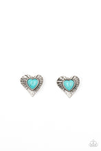 Load image into Gallery viewer, Rustic Romance - Blue post earring B114
