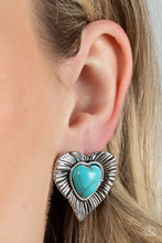 Load image into Gallery viewer, Rustic Romance - Blue post earring B114
