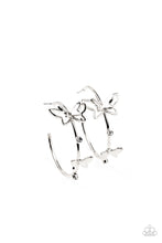 Load image into Gallery viewer, Full Out Flutter - White hoop earring D075
