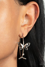 Load image into Gallery viewer, Full Out Flutter - White hoop earring D075
