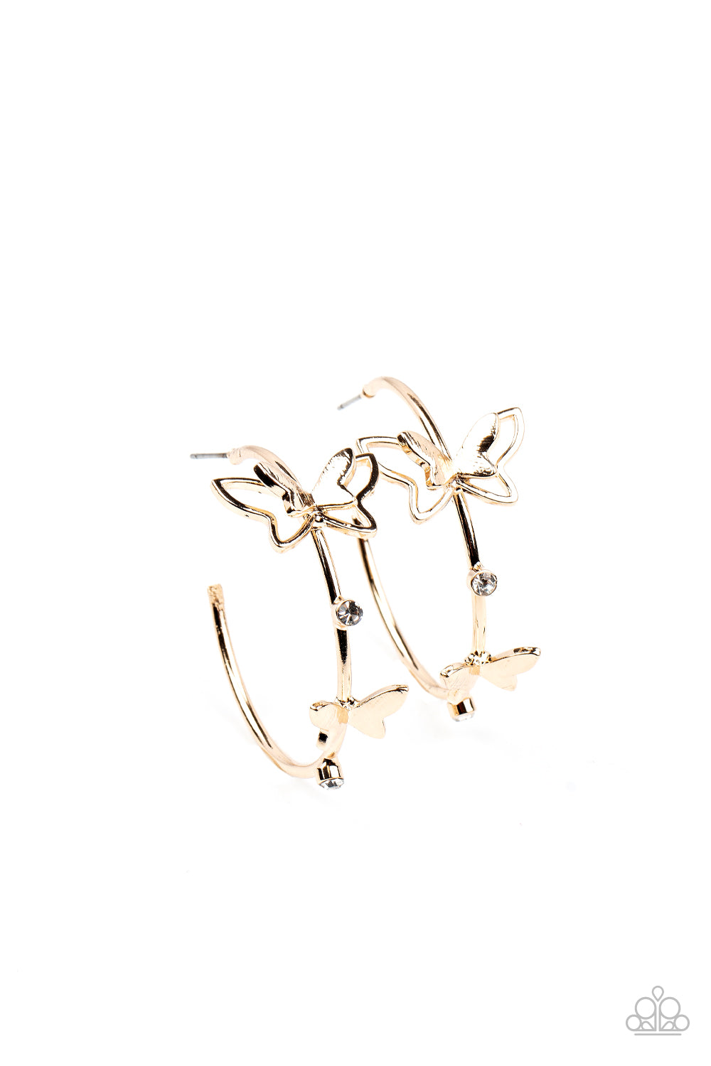 Full Out Flutter - Gold hoop earring D078
