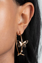 Load image into Gallery viewer, Full Out Flutter - Gold hoop earring D078
