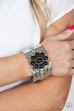 Load image into Gallery viewer, Southern Eden - Black cuff bracelet B096
